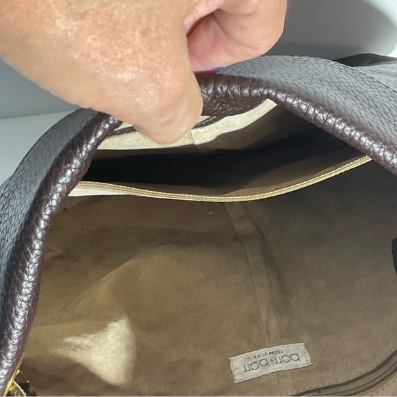 Barr and Barr New York Pebbled Brown Leather Bag Gold Hardware Shoulder Bag - Picture 8 of 15